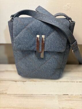 Vince Camuto Quilted Denim Crossbody Bag in Blue